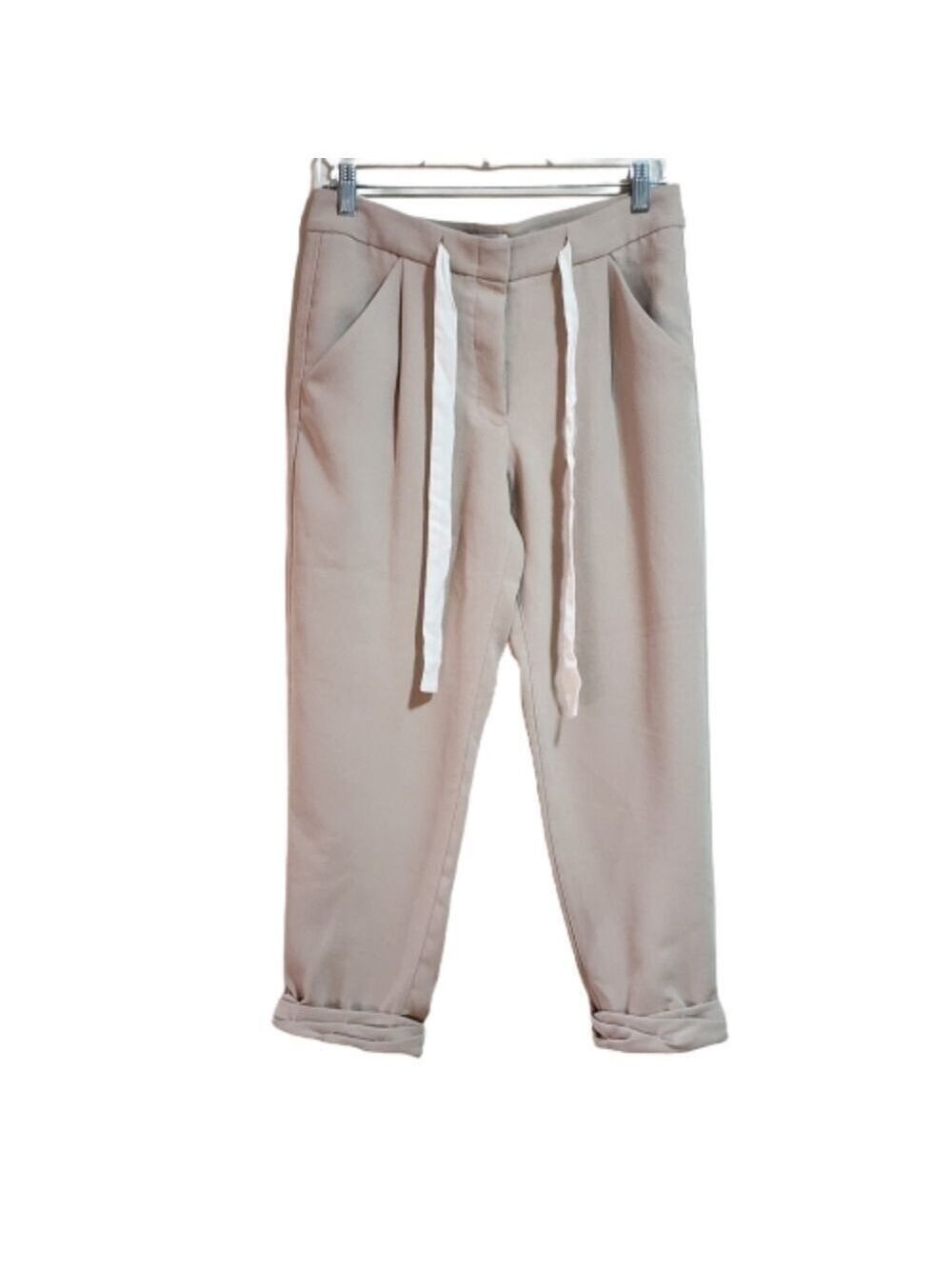 Aritzia Wilfred light weight ankle cropped trousers color beige size 2